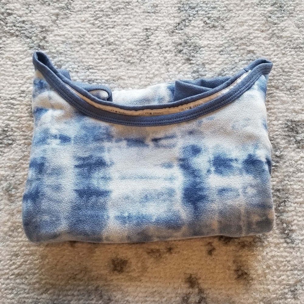 Lucky Brand Blue & White Tie Dye Top Size 3x - Picture 7 of 8